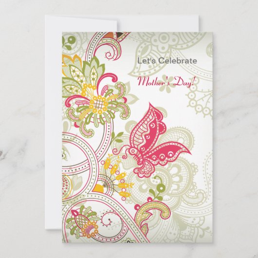 Moederdag Uitnodiging voor vlinderpatches (Voorkant)