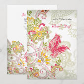 Moederdag Uitnodiging voor vlinderpatches (Voorkant / Achterkant)