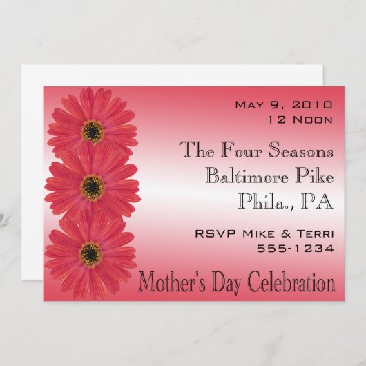 moederdag Uitnodigingen (Voorkant / Achterkant)