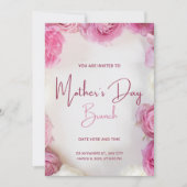 Moederdag uitnodigingen en aankondigingen PInk (Voorkant)