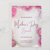 Moederdag uitnodigingen en aankondigingen PInk (Voorkant / Achterkant)