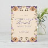 Moederdag Uitnodigingen en Mededelingen bloemen (Staand voorkant)