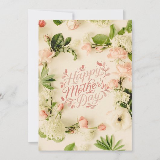 Moederdag Uitnodigingen en Mededelingen bloemen (Achterkant)