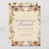 Moederdag Uitnodigingen en Mededelingen bloemen (Voorkant / Achterkant)