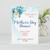 Moederdag uitnodigingskaart, bewerkbare sjabloon kaart (Staand voorkant)