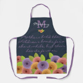 Moederdag Unieke Elegant Script Moderne Floral Schort (Voorkant)