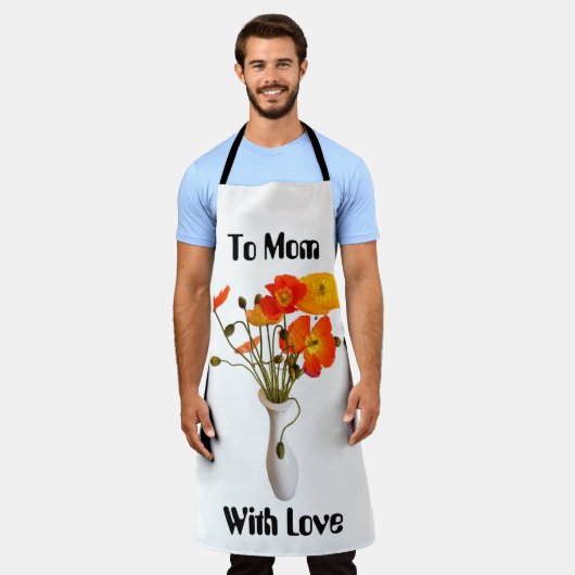 Moederdag Vaas van Poppies Schort (Gedragen)