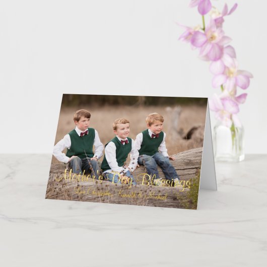 Moederdag Vakantiekaart Folie Wenskaart (Orchidee)