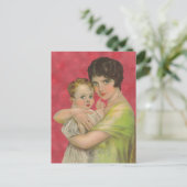 moederdag van 1930: Moeder die Baby houdt Briefkaart (Staand voorkant)