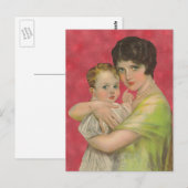 moederdag van 1930: Moeder die Baby houdt Briefkaart (Voorkant / Achterkant)