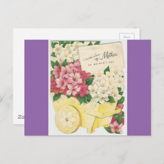 Moederdag van bloemen Briefkaart (Voorkant / Achterkant)