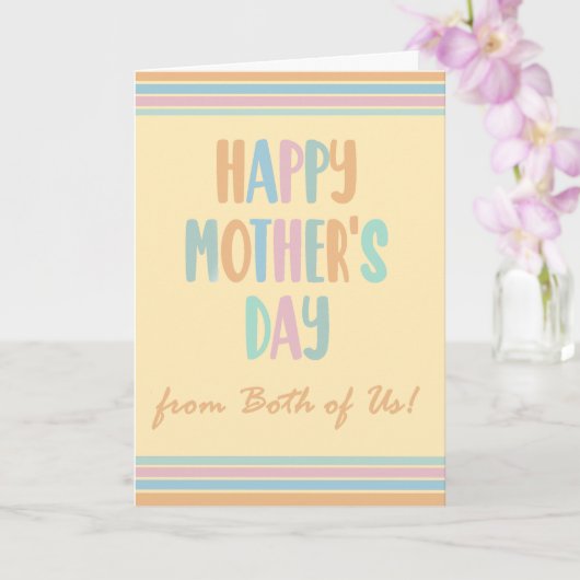 Moederdag van Both of Us Stripes en Typografie Kaart (Orchidee)
