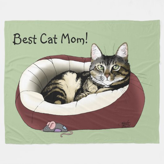Moederdag van Cat Fleece Deken (Voorkant (Horizontaal))