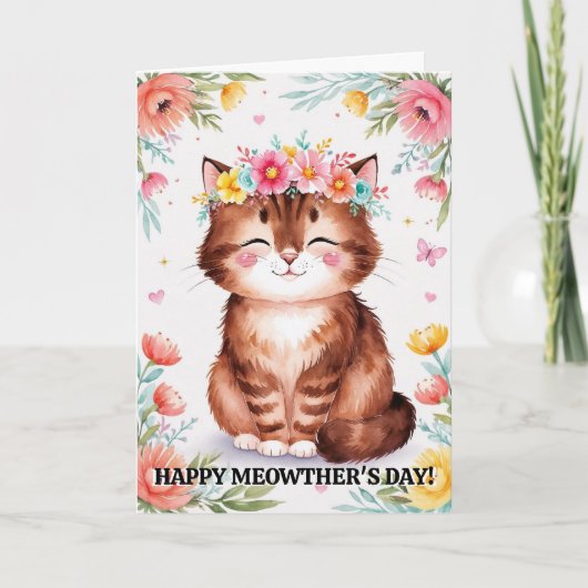 Moederdag van Cat Funny Schattigee Kaart (Voorkant)