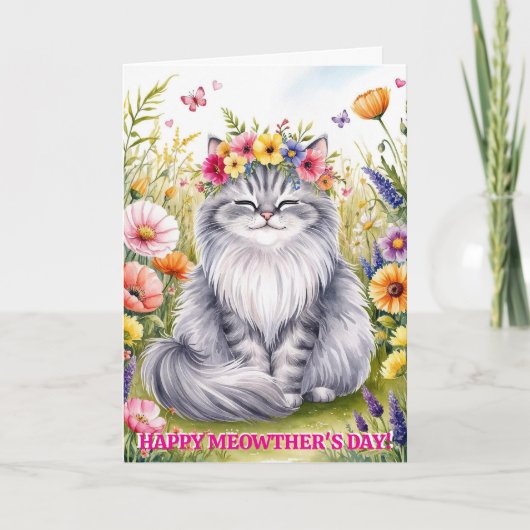 Moederdag van Cat Funny Schattigee Kaart (Voorkant)