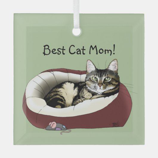 Moederdag van Cat Glas Ornament (Voorkant)