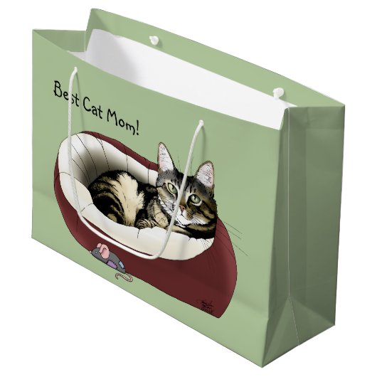 Moederdag van Cat Groot Cadeauzakje (Voorkant Gekanteld)