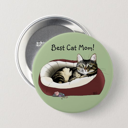 Moederdag van Cat Ronde Button 7,6 Cm (Voorkant /achterkant)