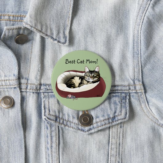 Moederdag van Cat Ronde Button 7,6 Cm (In situ)