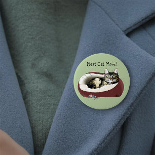 Moederdag van Cat Ronde Button 7,6 Cm