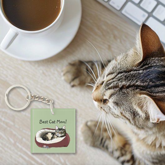 Moederdag van Cat Sleutelhanger