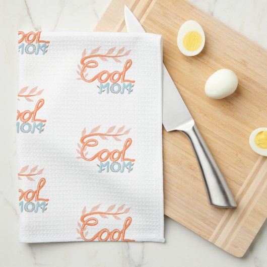 Moederdag van Cool Mam Hand Lettering Pattern Theedoek (Quarter Fold)