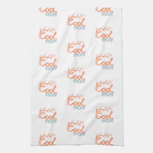 Moederdag van Cool Mam Hand Lettering Pattern Theedoek (Verticaal)