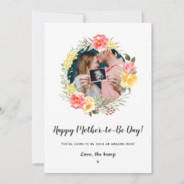 moederdag van de baby bump bloemenfoto kaart