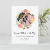 moederdag van de baby bump bloemenfoto kaart (Staand voorkant)