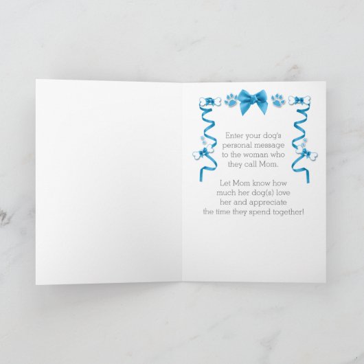 Moederdag van de hond in Light Blue en Grey Kaart (Binnen)