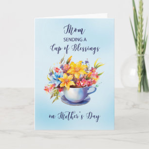 Moederdag van de Mom Cup of Blessings and Flowers Kaart