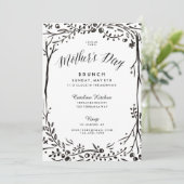 Moederdag van de zwarte en witte tuin Brunch Kaart (Staand voorkant)