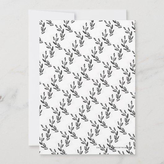 Moederdag van de zwarte en witte tuin Brunch Kaart (Achterkant)