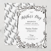 Moederdag van de zwarte en witte tuin Brunch Kaart (Voorkant / Achterkant)