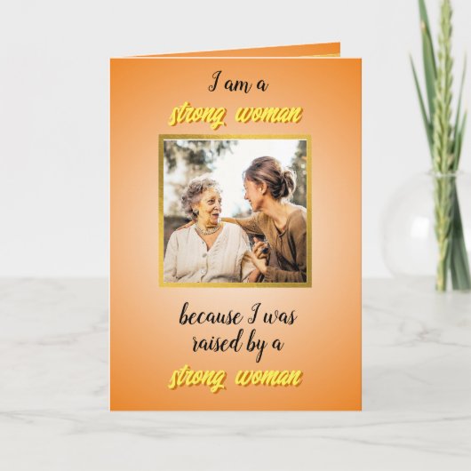 Moederdag van dochter van volwassenen naar moeder kaart (Voorkant)