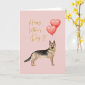 Moederdag van Dog - German Shepherd Mam Kaart (Gele Bloem)