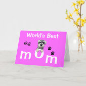 Moederdag van Dog Kaart (Gele Bloem)