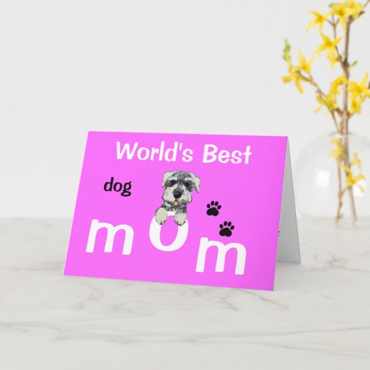 Moederdag van Dog Kaart (Gele Bloem)