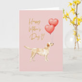 Moederdag van Dog - Labrador Win mam Kaart terug (Gele Bloem)