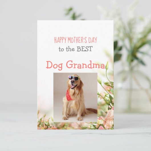 Moederdag van Dog naar Dog Grandma Bedankkaart (Staand voorkant)