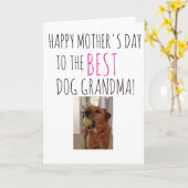 Moederdag van Dog naar Dog Grandma Kaart (Gele Bloem)