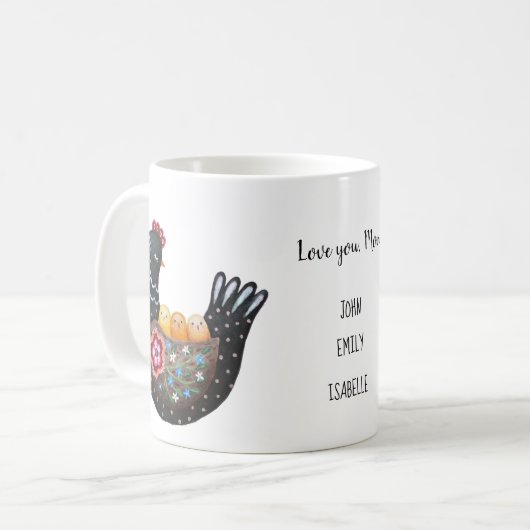 Moederdag van drie kinder mama's op maat koffiemok (Voorkant links)