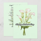 Moederdag van Floral lily Feestdagenkaart (Voorkant / Achterkant)