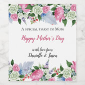 Moederdag van Florence Waterverf Wijnlabel Wijn Etiket (Enkel label)