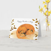 moederdag van Forest Animal Woodland Fox Kaart (Gele Bloem)