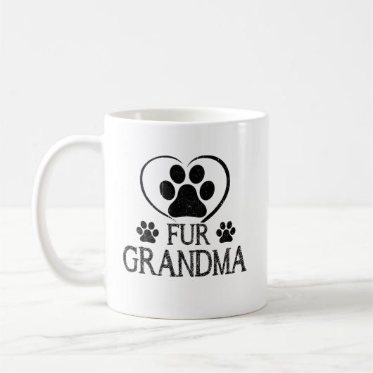 Moederdag van Fur Grandma Gift voor Hondenliefhebb Koffiemok (Links)