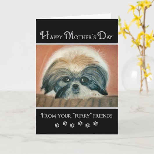 Moederdag - Van Furry Friends Kaart (Gele Bloem)