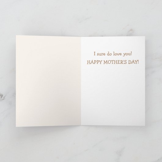 Moederdag van geit en hart kaart (Binnen)