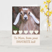 Moederdag van geit en hart kaart (Gele Bloem)