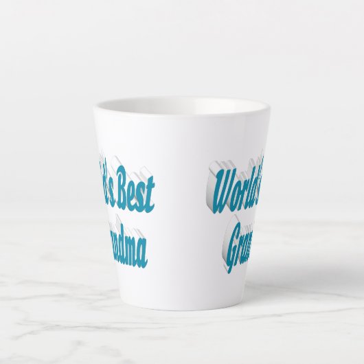 Moederdag van Grandma sky blue typografie Latte Mok (Voorkant)